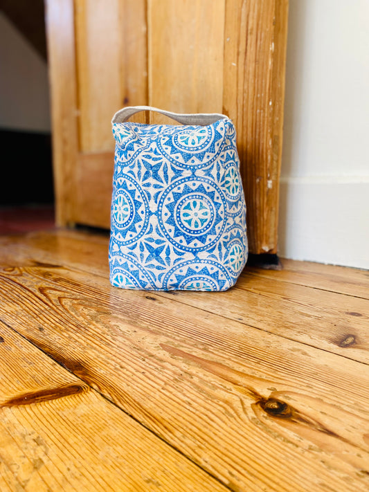 Door stop - Moroccan Tile in aqua and blue