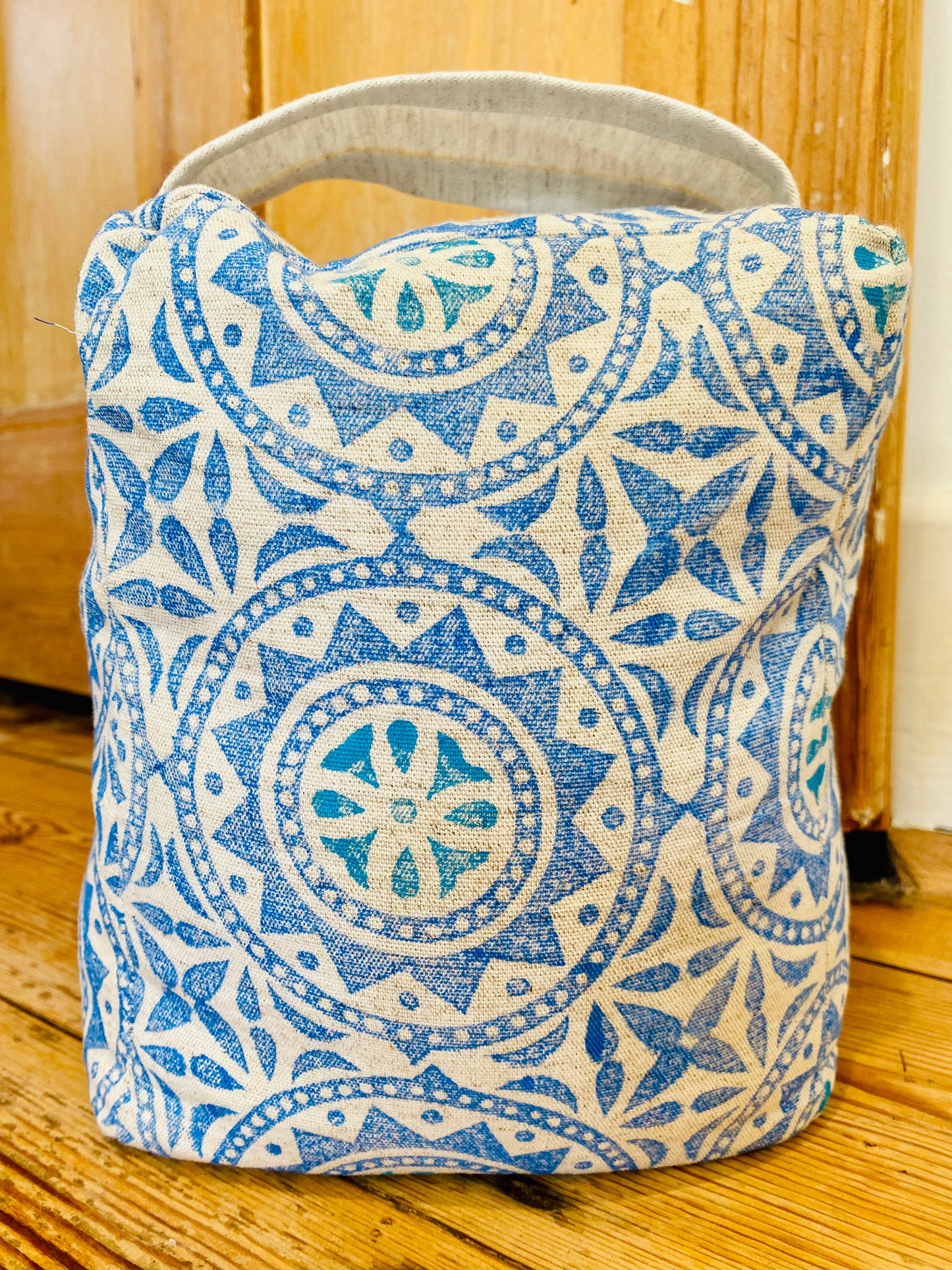 Door stop - Moroccan Tile in aqua and blue