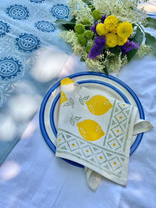 Linen Napkins - Sicilian Lemons