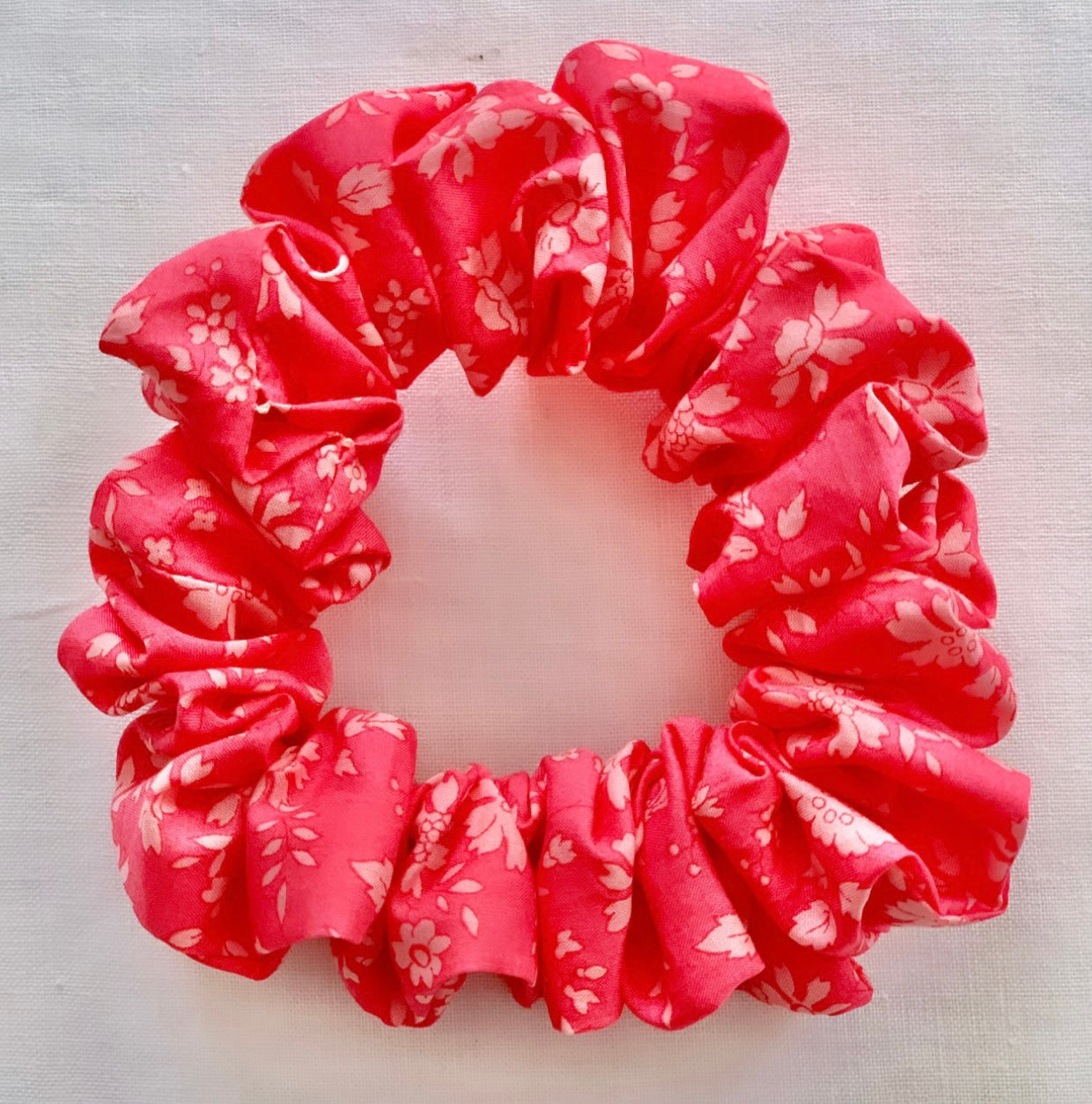 Liberty Pink Capel cotton scrunchie