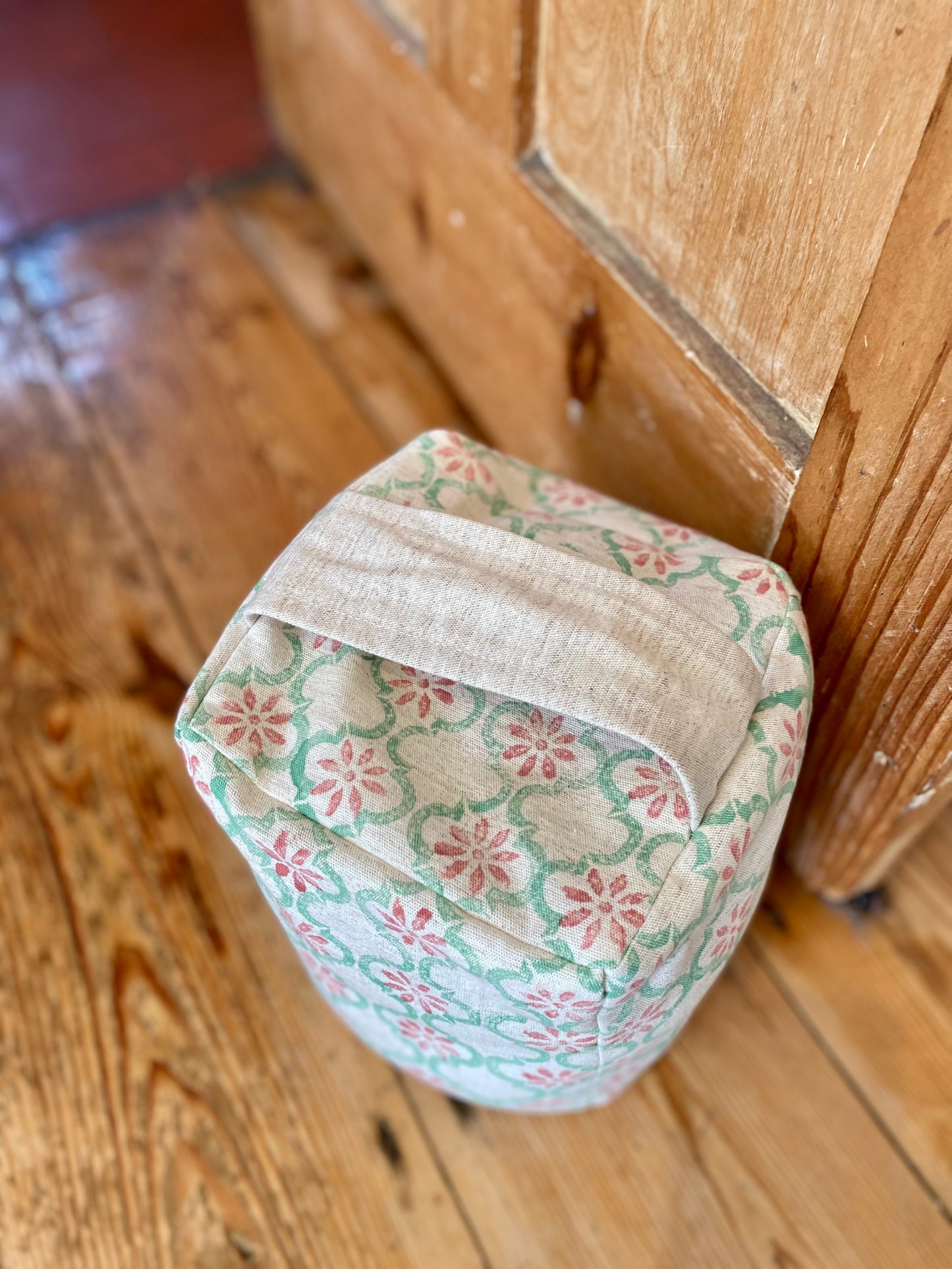 Door stop - Moroccan flower in coral and sage