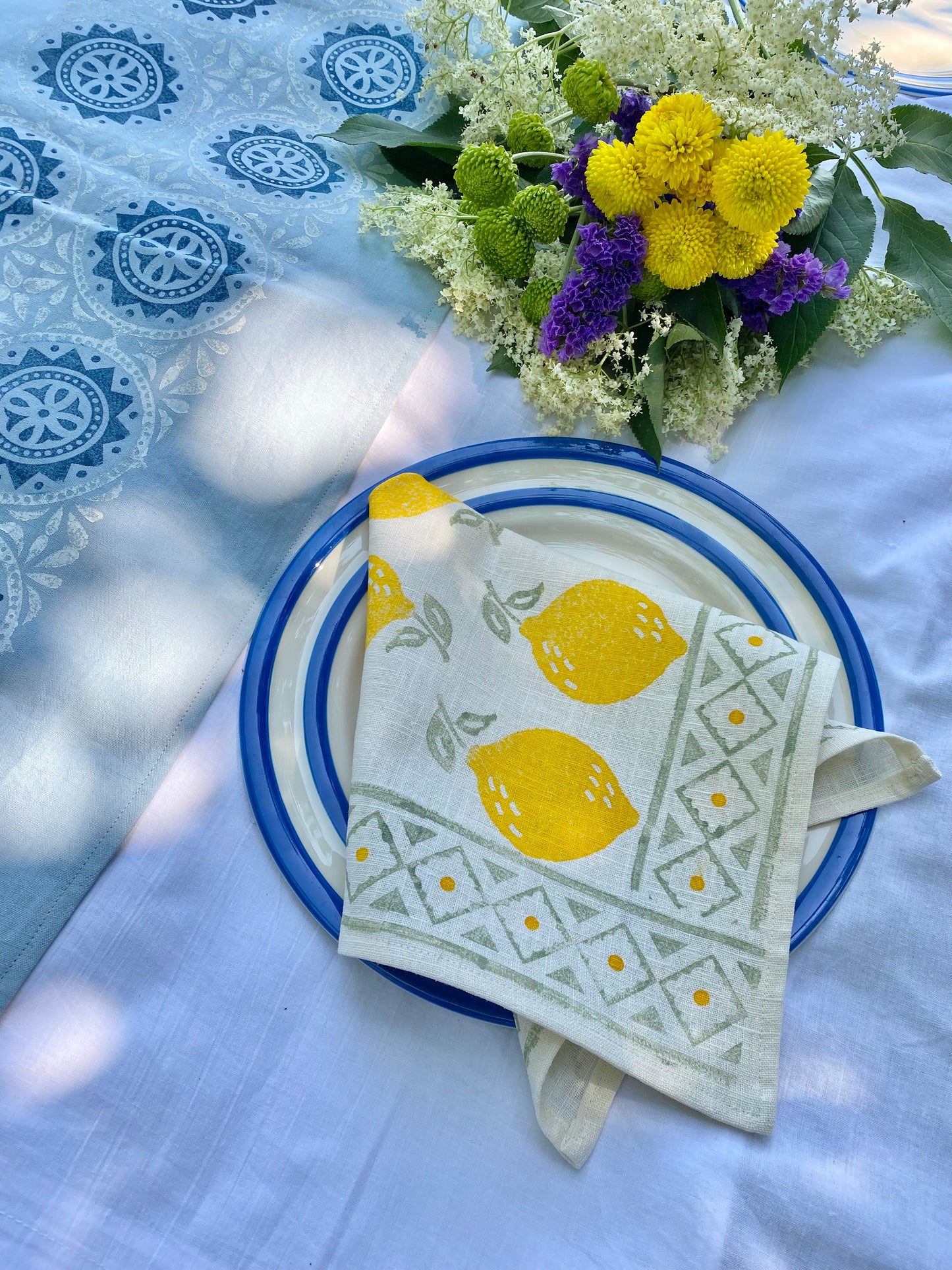 Linen Napkins - Sicilian Lemons