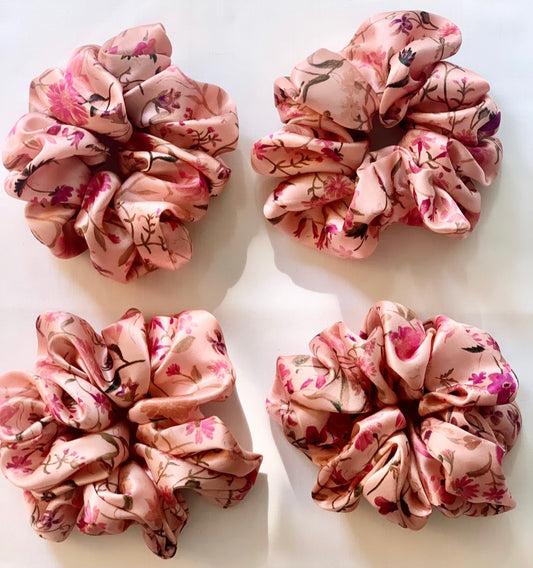 Liberty Linen Garden silk scrunchie